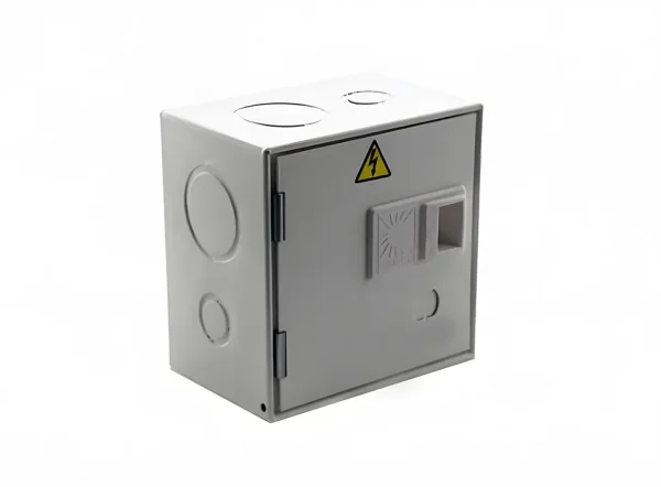 Caja de paso adosable metálica resistente para instalaciones eléctricas